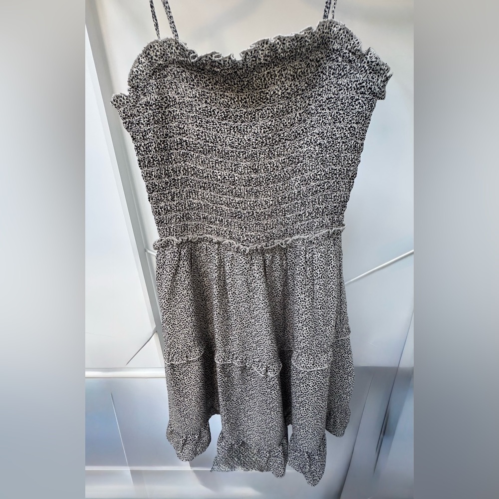 Black and White Textured Dress